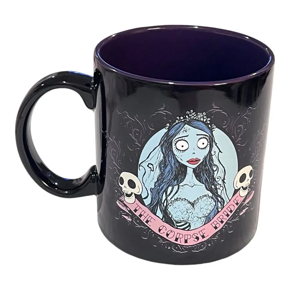 Warner Brothers Tim Burton’s The  Corpse Bride Portrait Black Ceramic Mug NEW